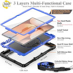 SEYMAC stock Case for Samsung Galaxy Tab S10 Ultra / S9 Ultra Tablet Case 14.6'' Protective with Screen Protector, Pen Holder, 360 Rotate Stand, Hand Strap, Shoulder Strap, Blue1 - Image 6