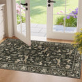 DUKINO 2x4 Rug for Entryway, Animal Washable Rug for Kitchen Charcoal Black by DUKINO