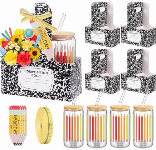 4 Pack Teacher Cups Set Back to School Teacher Gifts, Composition by Singhoow