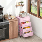 4-Drawers Metal Rolling Cart, Utility Storage Cart with Wheels - Image 7