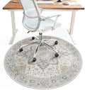 4FT Round Office Chair Mat for Hardwood Floor, Non-Slip Washable Taupe by BESBLEE