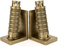 Leaning Tower of Pisa Bookends, Decorative Book Ends for Heavy Books by Home