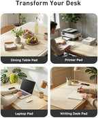 Aothia Faux Leather Desk Mat - Large Mouse Pad, Non-Slip PU Leather Blotter, Waterproof Writing Surface for Office and Home (Beige, 63" x 24") - Image 6