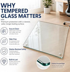 Glass Chair Mat Heavy 1/5" Thick Premium Tempered Glass Duty Hard Glass Chair Mats -for Office Chair on Carpet or Hard Floor with 4 Anti-Slip Pads (55" x 40) - Image 5
