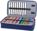 Vomgomfom PU Leather Pencil Case, Holds 100 Markers/300 Pens,Blue Rose - Image 4