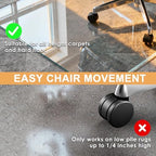 Azadx Tempered Glass Chair Mat for Carpet 32" x 48" Heavy Duty Chair Mat - Image 4