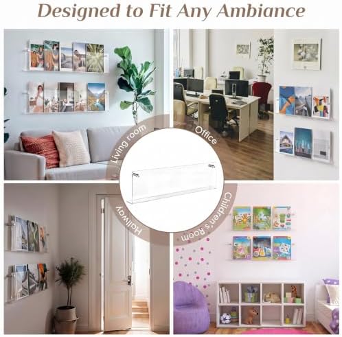 10 Pack Clear Acrylic Magazine Holder Wall, Brochure, 24 Inch - Image 7
