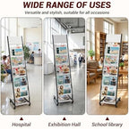 Floor Standing Magazine Holder with 5 Pockets, Journals, Brochure & Literature Display Holder for Trade Shows, Exhibitions, Office, and Shopping Malls, Black - Image 5