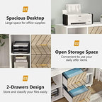 Tribesigns 2 Drawer File Cabinet, Large Mobile Lateral Filing Cabinet for Letter Size, Printer Stand with Storage Shelves and Rolling Wheels for Home Office (White) - Image 6
