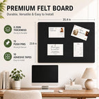 Felt Bulletin Board for Wall 36" x 24" Unfolded Size, Frameless Felt Pin Board, Soft Cork Board Alternative for Office, Home Planning, Notes, Photos & Wall Decor, Foldable Shipping, Easy Install - Image 2