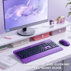 KOPJIPPOM Silent Wireless Keyboard and Mouse Combo - Keyboard with Large Print Cover, 2.4GHz Full-Sized Ergonomic Keyboard with Wrist Rest and Mouse for Laptop, PC, Notebook, Desktop - Image 4