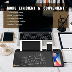 SELEAD Desktop Glass Whiteboard with Wireless Charger and Storage, Black - Image 3