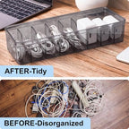 Tatuo Cord Organizer for Drawer Desktop, Gray, 4 Pack - Image 5
