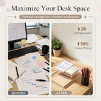 Novabright Acrylic Desk Organizer Letter Tray Set of 2, Tabletop Desktop File Holder for Storage Paper Letters Folders Notebooks, Clear Stackable Paper Tray for Office Copy Print - Image 3