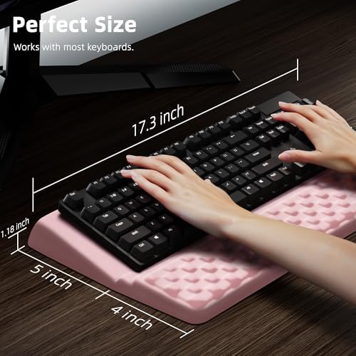Ospelelf Keyboard Wrist Rest Pad, Comfy Ergonomic Keyboard Stand Riser Holder, Computer Wrist Support Cushion forTyping, Light Pink - Image 6
