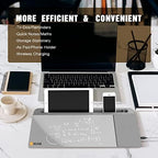 SELEAD Desktop Glass Whiteboard with Wireless Charger and Storage, Gray - Image 2