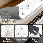 Piano Top Runner Mat, Non-Slip Rubber Bottom, Free Cut Top Protector Dust-Proof Covers for Piano Musical Instrument, Chiffonier, Chest of Drawers, TV Stand, Television Cabinet(White Note,61" x 13.8") - Image 4