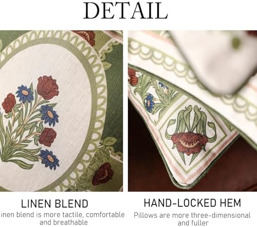 ISAENNE Elegant French Linen Throw Pillow Cover,Set of 2,18"x18"-Estonia C - Image 4