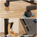 28" Mobile Standing Desk with Cup Holder & Widened Slots - Image 6