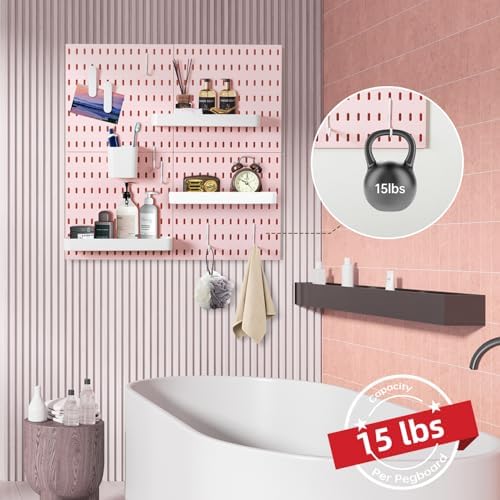 VUSIGN Pegboard Combination Wall Organizer Kit 22" x 22", Pink - Image 6