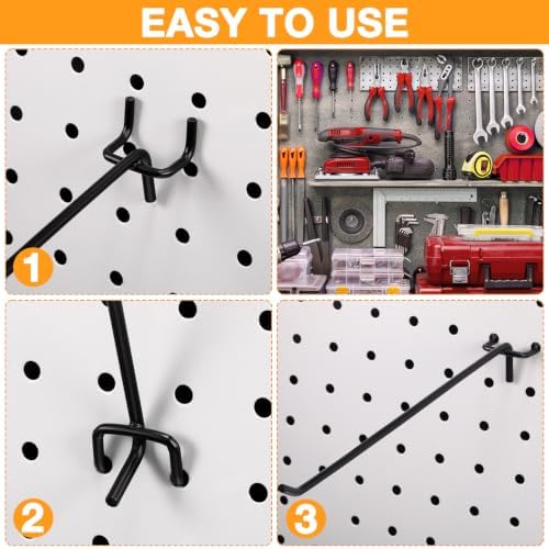 Shimeyao 200 Pcs Peg Board Hooks Stainless Steel Pegs,10 Inch,Black - Image 6