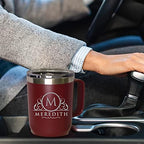 The Wedding Party Store Custom Personalized 20 oz Stainless Steel Powder Coated Vacuum Insulated Double Walled Travel Tumbler Coffee Mug with Handle and Lid (Maroon) - Image 5