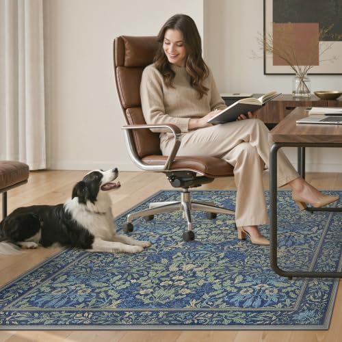 36"x60" Office Chair Mat for Hardwood Floor, Non-Slip Washable Dark Blue - Image 7