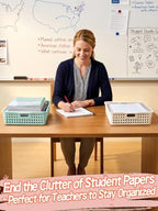 6 Pcs 14.2"x10.5" Thick Durable Paper Turn in Trays Classroom Organization - Image 6