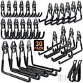 Housolution Steel Garage Hooks - 30Pack Anti-Slip Coating, Black by Housolution
