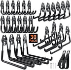 Housolution Steel Garage Hooks - 30Pack Anti-Slip Coating, Black by Housolution