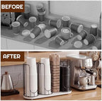 Geelin 18oz Adjustable Coffee Cup Dispenser with Wooden Base, Cup and Lid Holder, Cups Holder Organizer for Coffee Pod Straw and Lid Storage(4-compartment Single,Color 3) - Image 4