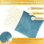 1 MIDDLE ONE 2 Pack Small Pillow, Memory Foam Mini Pillow 11 X 7 Inches for Travel, Sleeping, Nap and Neck, Knee, Lumbar Support, Tiny Cushion for Pet, Dogs (Lake Blue) - Image 3