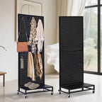 Eastern Tree Metal Pegboard Display Stand 2'x 5'with Base Plate, Pegboard Panels Display with Wheels, Peg Board Display Rack, Standing Pegboard Display with 30 Hooks - Black - Image 4
