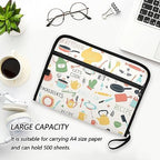 13 Pockets Expanding File Folder with Zipper Closure, Kitchen Icon Sets Recipe Accordion File Folder with Sticky Labels, Letter Size A4 Papers Expandable File Document Organizer - Image 6