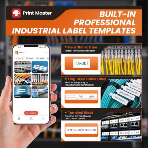 Heat Shrink Wire Label Maker, Bluetooth Industrial Label Machine with Tapes - Image 3