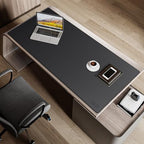 Cacoy 63"x24" Leather Desk Mat, Office Desk Blotter, Large Mouse Pad, Black - Image 4