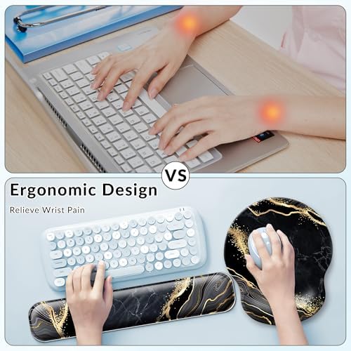 Desk Mat Set Keyboard and Mouse Pad with Wrist Rest Support - Image 6