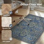 36"x60" Office Chair Mat for Hardwood Floor, Non-Slip Washable Dark Blue - Image 3