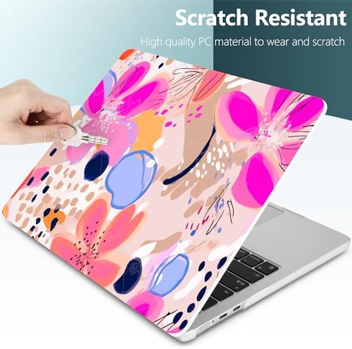 DONGKE for MacBook Air 13 Inch Case M5 2026 M4 2025 M3 M2 2024-2022 A3449 A3240 A3113 A2681, Plastic Hard Shell & Keyboard Cover & Screen Film for MacBook Air 13.6 Inch Case - Floral Artistic - Image 3
