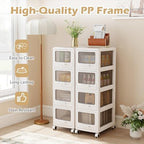 Giantex 4-Tier Rolling Storage Cart, Utility Cart with 4 Drawers & Lockable Wheels for School Art Craft Supplies, Plastic Organizer and Storage for Kitchen, Bedroom and Home Office - Image 7