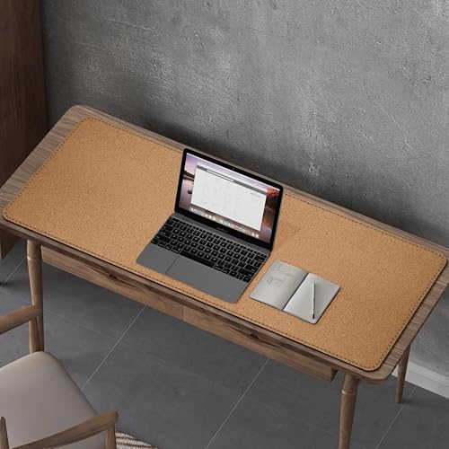 Chihein 43" x 24" 3XL Desk Mat with Cork & PU Leather (Black), Dual Sided Desk Pad, Waterproof Computer Desk Mat for Gaming, Office, Home - Image 7
