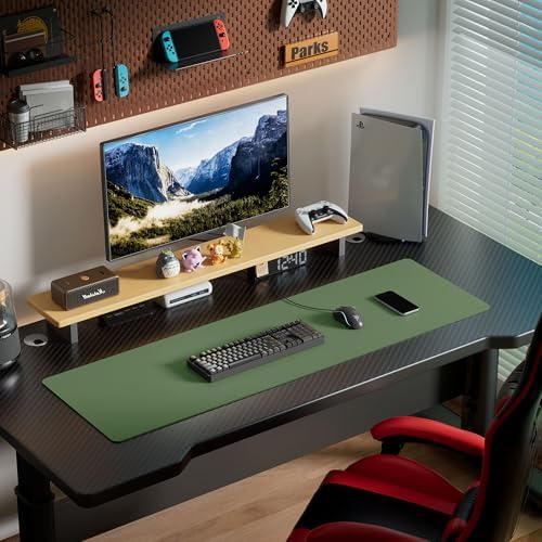 Aothia Leather Desk Pad Protector, Office Desk Mat, Large Mouse Pad, Laptop Desk Pad, Non-Slip PU Leather Desk Blotter, Waterproof Desk Writing Pad for Office and Home (Olive Green, 55" x 17") - Image 6