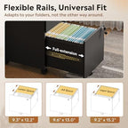 DEVAISE 3 Drawer Wood File Cabinet with Upgrade to 3 Individual Locks - Image 4