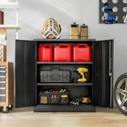 BESFUR Metal Storage Cabinet with Lock and 2 Adjustable Shelves, 36" H Locking Storage Cabinet for Home, Office, Garage, Utility Room and Basement(Black) - Image 2