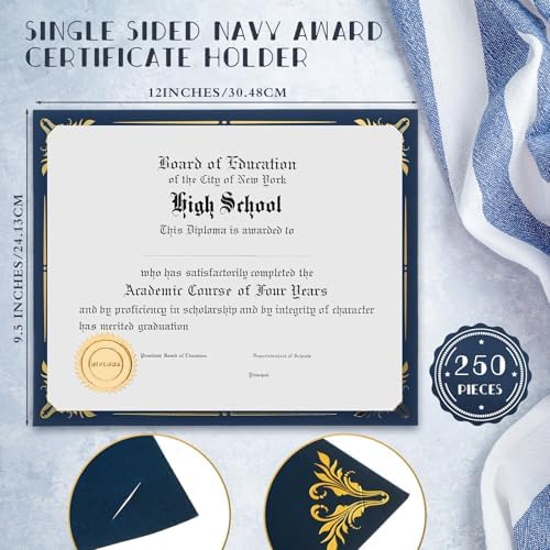 Fainne Certificate Holder Foil Border Bulk 8.5 x 11 Inch,250 Pcs - Image 2