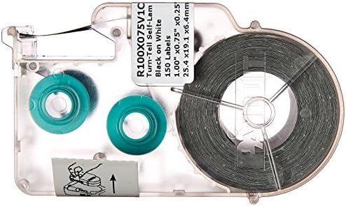 Panduit R100X150V1C Self-Laminating Cable/Wire Label Cassette for LS8E/LS8EQ HandHeld Thermal Transfer Printer, White by PanduitCorporation