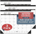 Desk Calendar 2026-2027 -3 PACK-July 2026 to December 2027-Desk Calendar 2026-2027 Large 22 x17,2027 Calendar,Classic Black,Large Calendar 2026-2027 with Plastic Cover. by OLUPAND