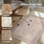 48"x72" Office Chair Mat for Hardwood Floor, Non-Slip Washable Pink - Image 3