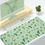 Desert Plant Print Office Desk Mat 31.5" x 15.7" Desktop Mat PU Leather Large Mouse Pad White Mousepad Non-Slip Table Mat for Girls, Women, Home, Work, Computer, and Gaming - Image 2