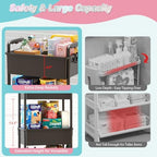 SUNALLY Baby Diaper Caddy Cart,3 Tier Rolling Diaper Cart for Nursery - Image 3